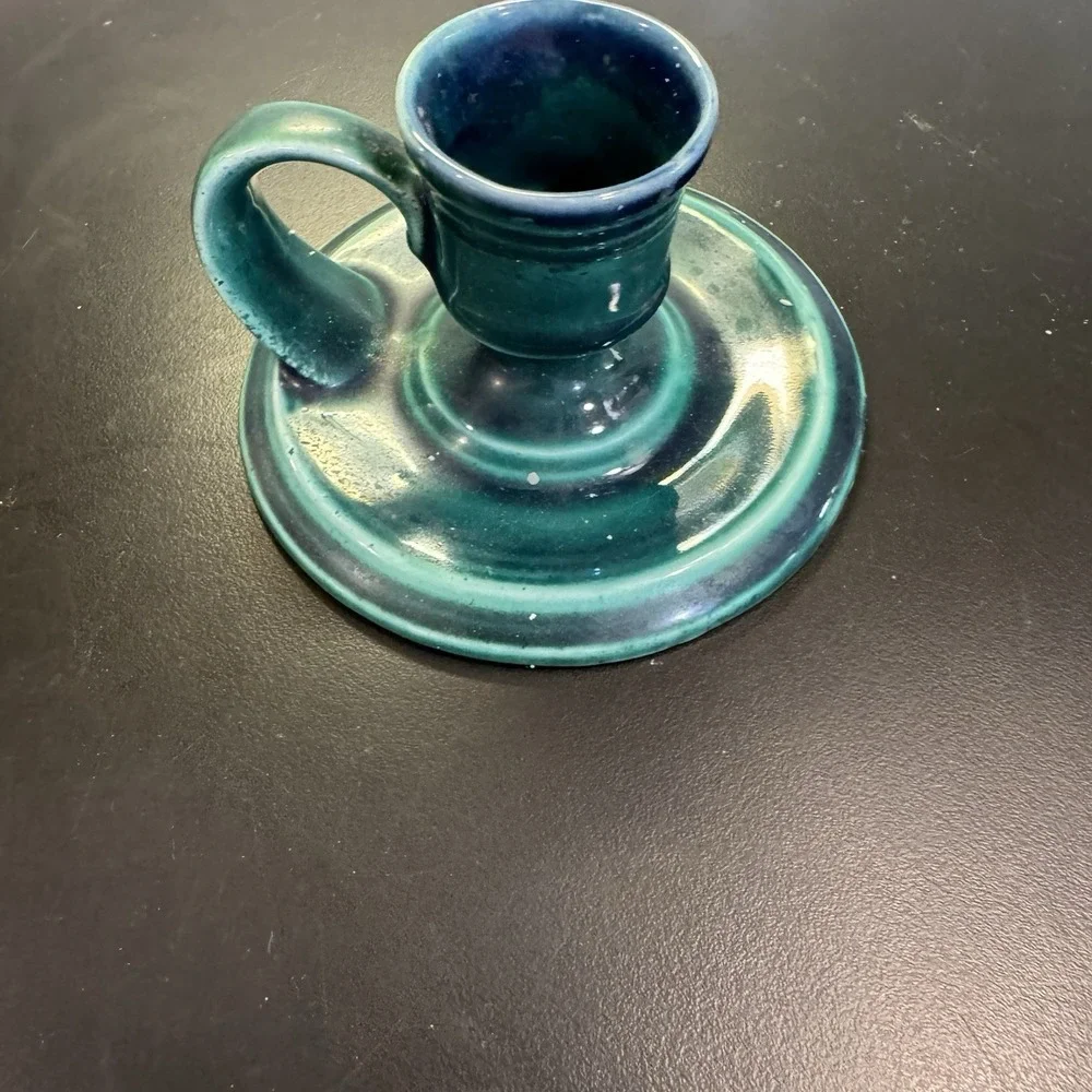 Pottery Green Candlestick Holder Handmade by St Michael's House‎ Dublin Ireland